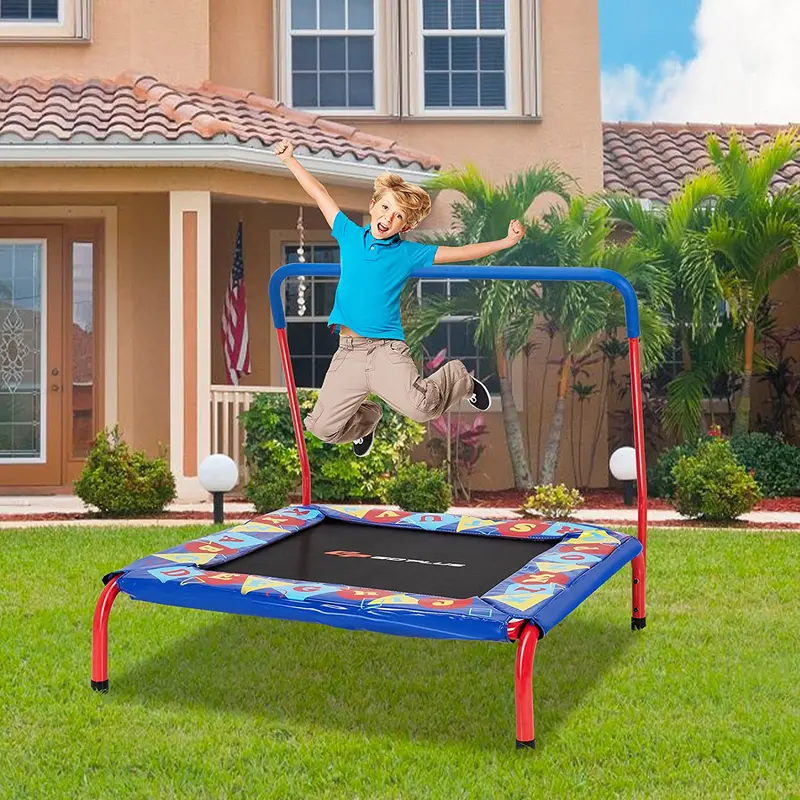 36" quadratisches Kleinkind-Trampolin, Mini-Trampolin für Kinder mit 150 kg Tragkraft 2