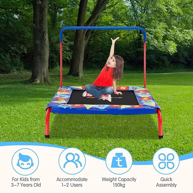 36" quadratisches Kleinkind-Trampolin, Mini-Trampolin für Kinder mit 150 kg Tragkraft