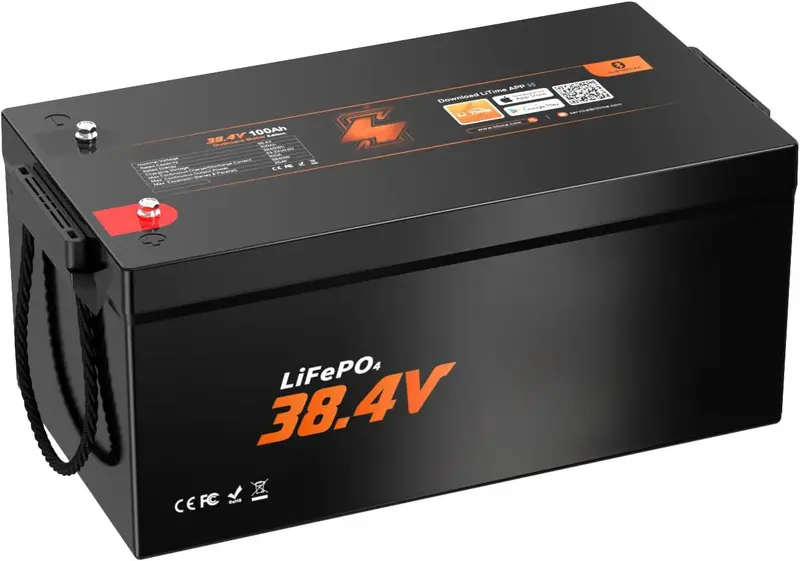 36 V, 100 Ah OBM Bluetooth-LiFePO4-Akku mit Tiefentemperaturschutz, integriertes 100-A-BMS, Tiefzyklus-Lithium-Eisenphosphat-Akku – ideal für Elektro-Trollingmotoren, Yachten, Marineanwendungen, Boote, Wohnmobile und Heimanwendungen