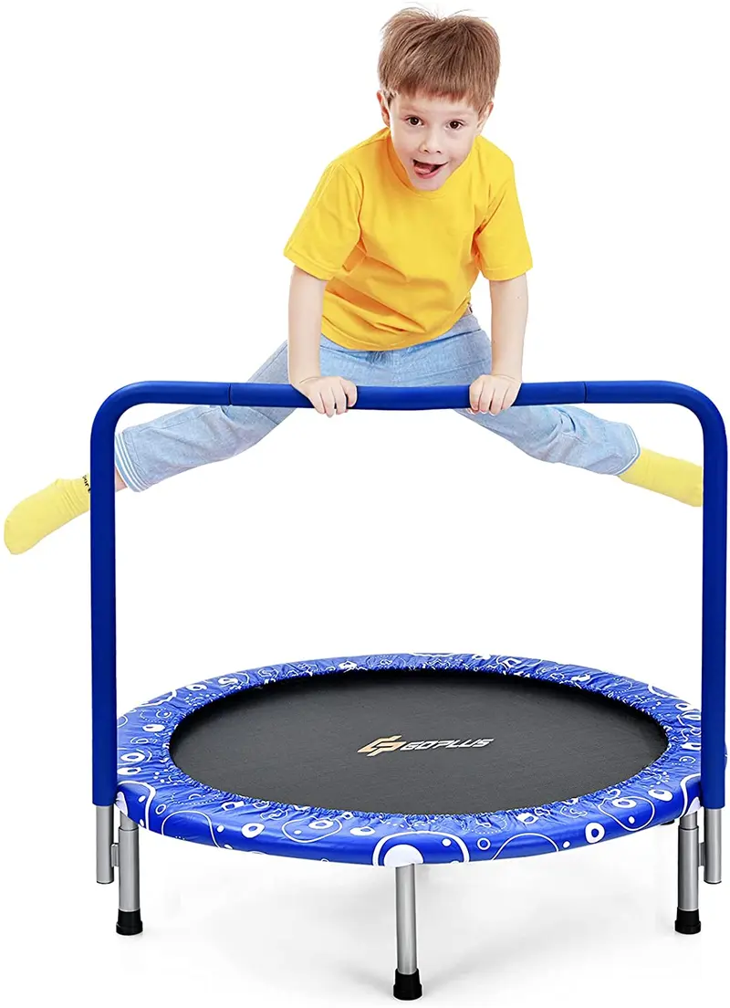 36-Zoll-Kinder-Trampolin, klappbares Mini-Rebounder mit vollständig ummanteltem Griff und Sicherheitspolster 1