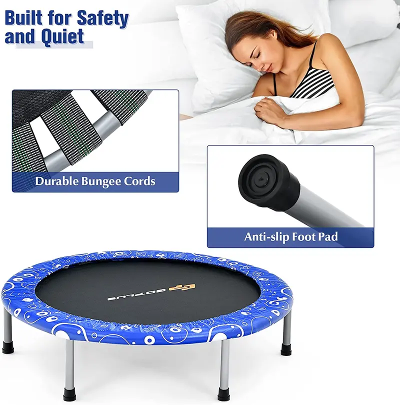 36-Zoll-Kinder-Trampolin, klappbares Mini-Rebounder mit vollständig ummanteltem Griff und Sicherheitspolster