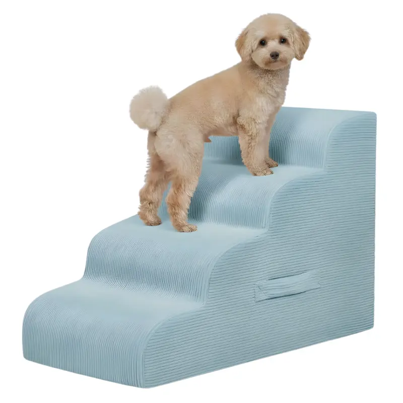 4-Stufige Haustierrampe/Treppe für Betten und Sofas – ideal für kleine Hunde und Katzen