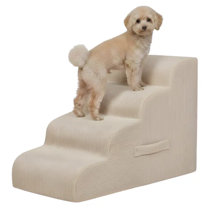 4-Stufige Haustierrampe/Treppe für Betten und Sofas – ideal für kleine Hunde und Katzen