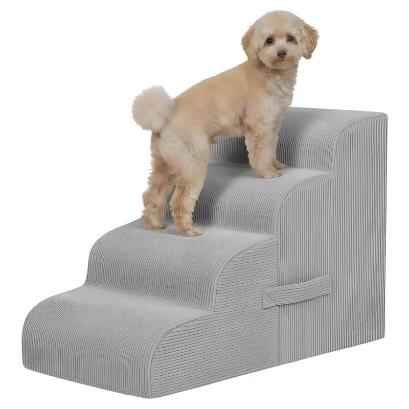 4-Stufige Haustierrampe/Treppe für Betten und Sofas – ideal für kleine Hunde und Katzen