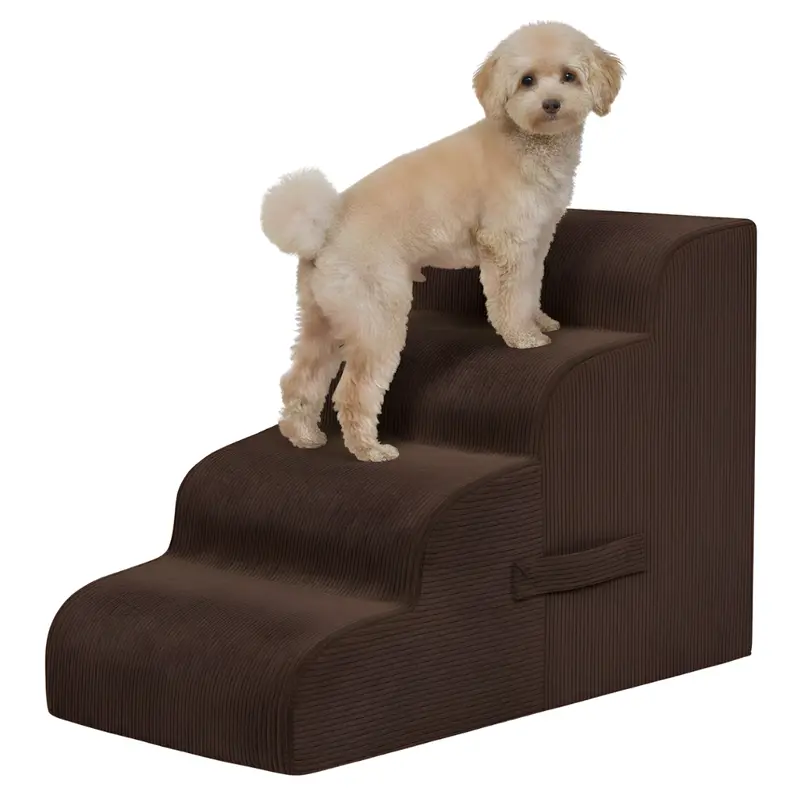 4-Stufige Haustierrampe/Treppe für Betten und Sofas – ideal für kleine Hunde und Katzen