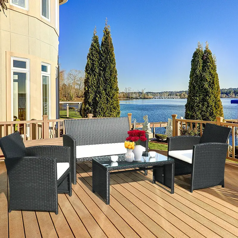 4-teiliges Gartenmöbel-Set aus Rattan – Gesprächssofa 2