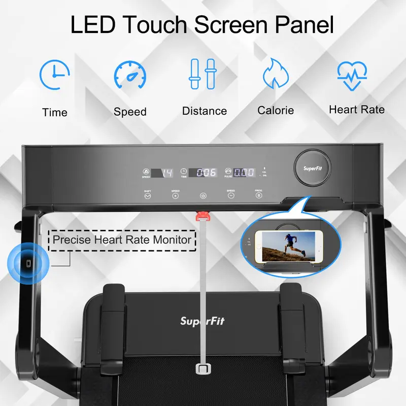 4,0-PS-Hochleistungs-Faltlaufband, elektrisches klappbares Superfit-Laufband mit LED-Touchscreen 2