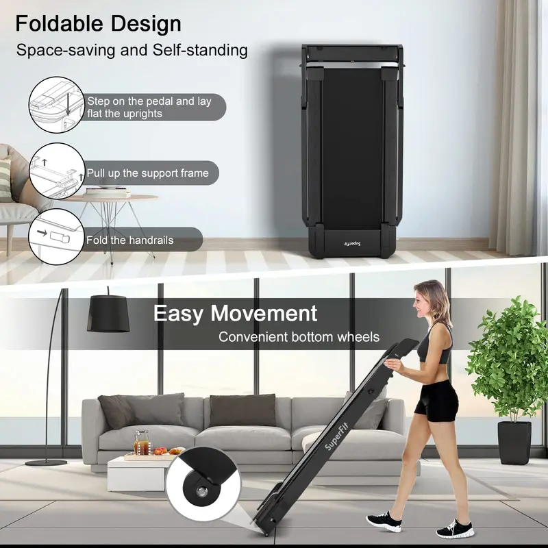 4,0-PS-Hochleistungs-Faltlaufband, elektrisches klappbares Superfit-Laufband mit LED-Touchscreen