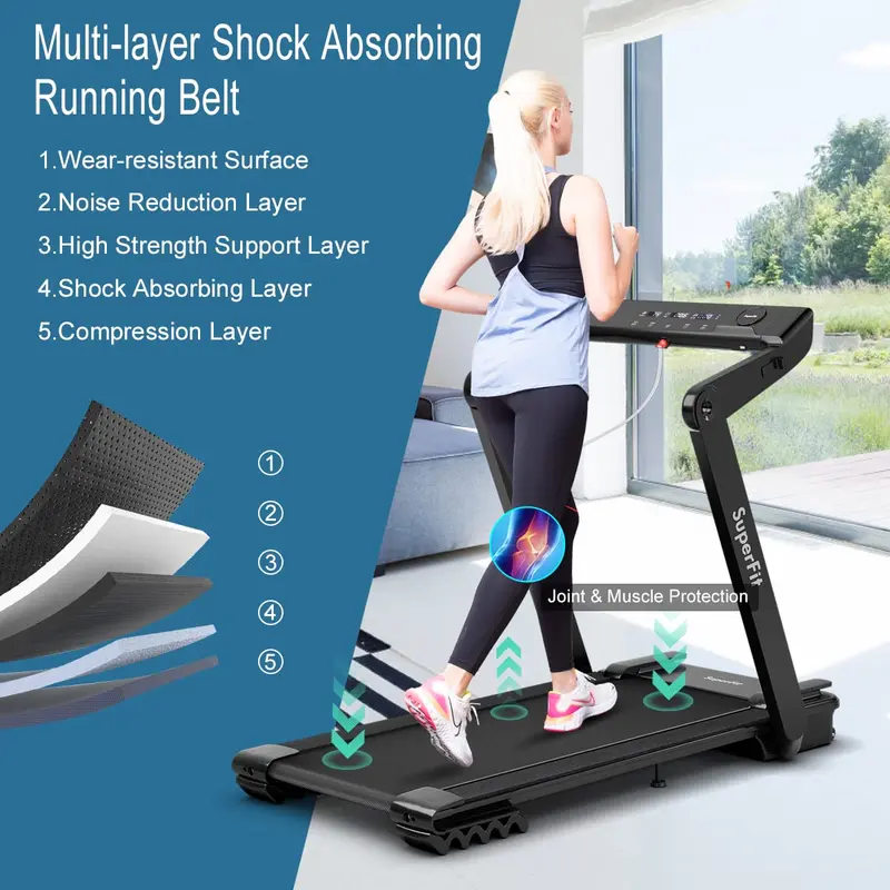 4,0-PS-Hochleistungs-Faltlaufband, elektrisches klappbares Superfit-Laufband mit LED-Touchscreen