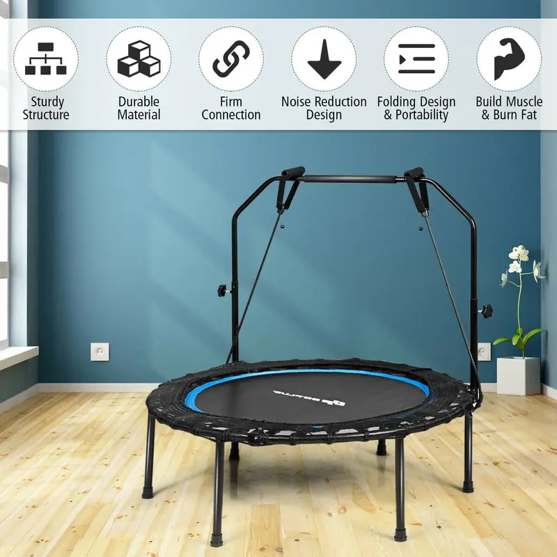 40-Zoll-Klapp-Trampolin für Fitness, tragbares Mini-Trainings-Trampolin