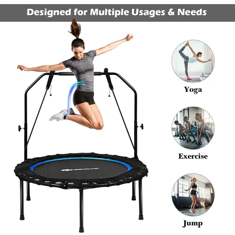 40-Zoll-Klapp-Trampolin für Fitness, tragbares Mini-Trainings-Trampolin