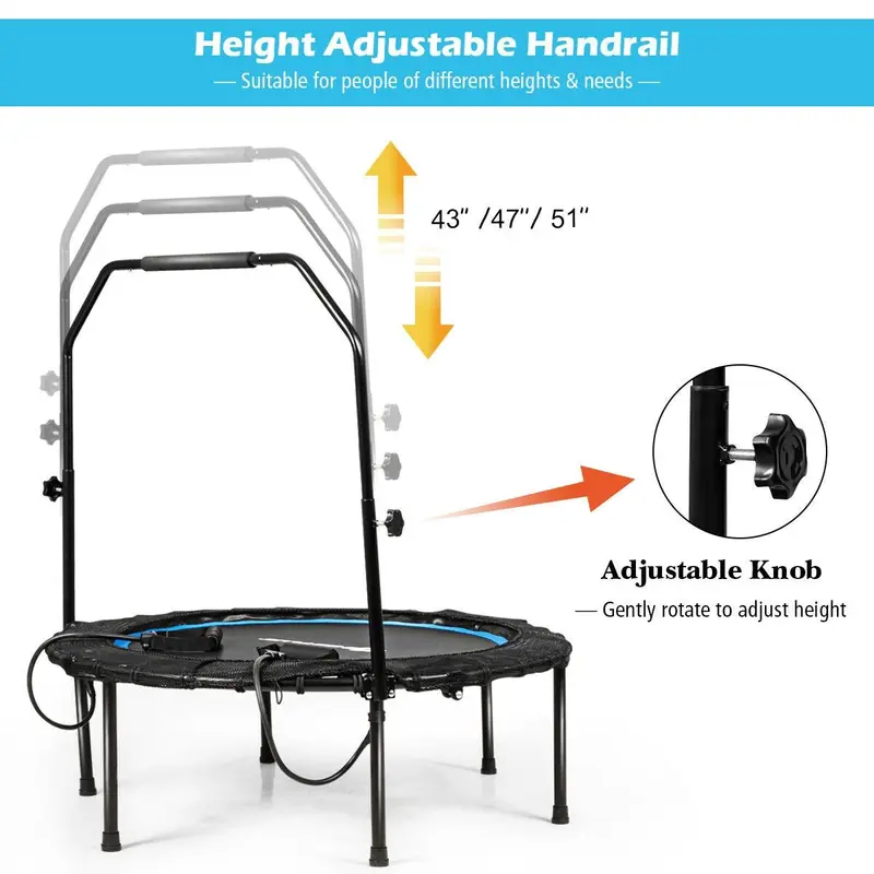 40-Zoll-Klapp-Trampolin für Fitness, tragbares Mini-Trainings-Trampolin