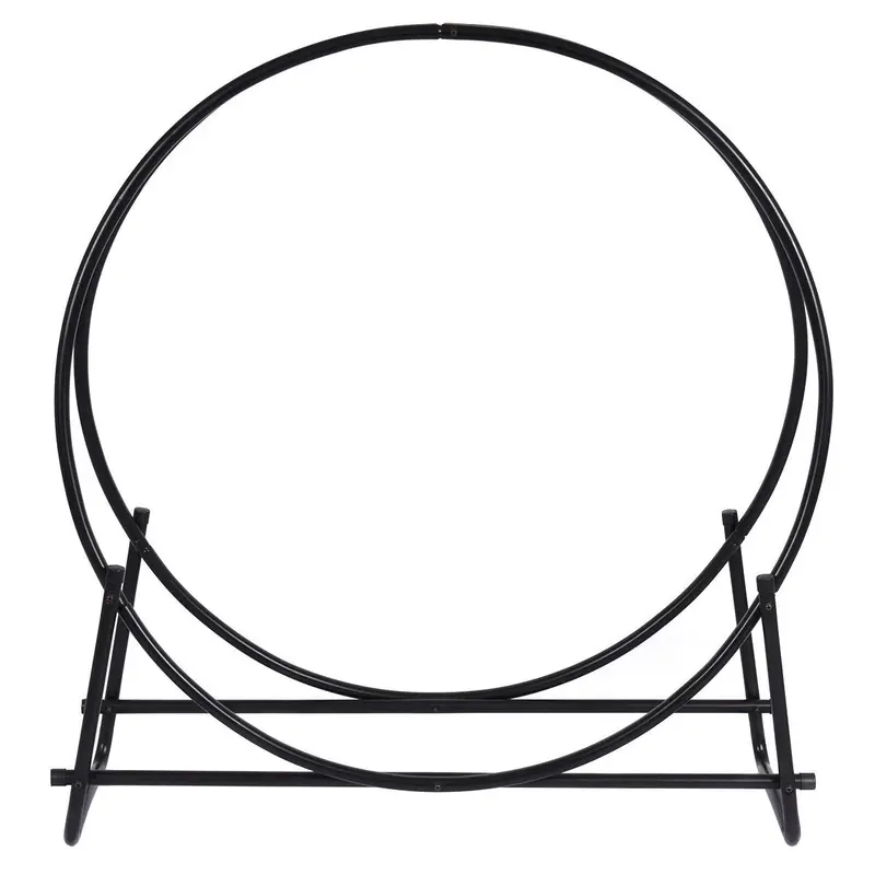 41-Zoll-Feuerholz-Halter mit Ringform, stabiler Stahl-Holzhalter für Innen- und Außenbereich, Feuerstelle und Kamin
