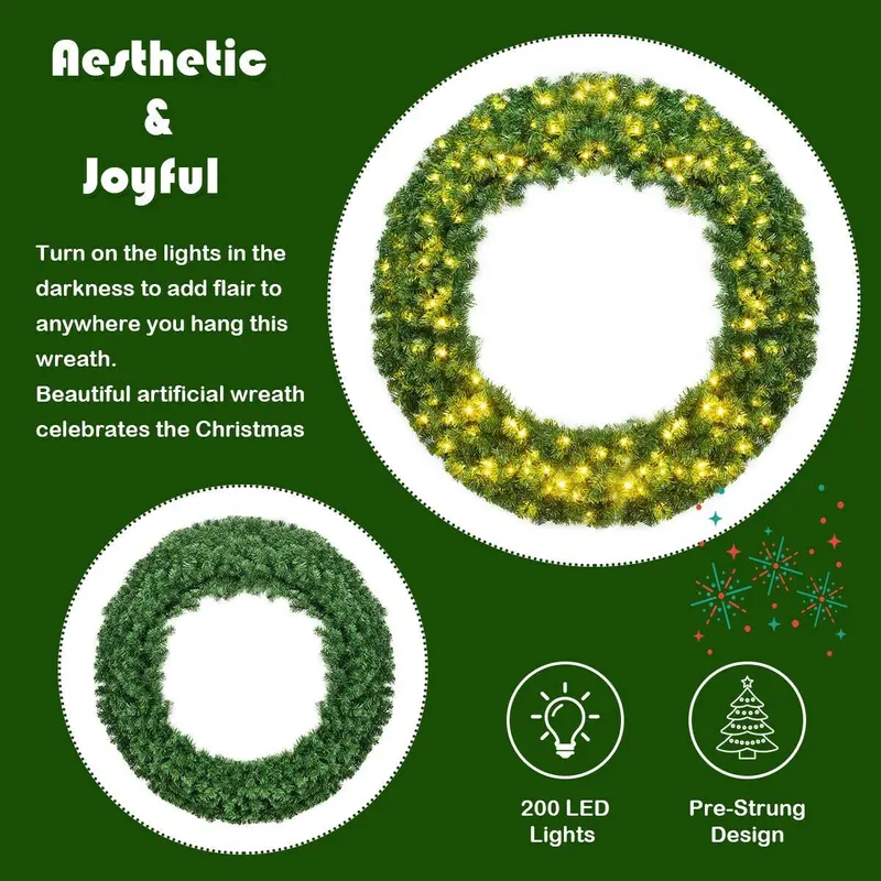 48" vorgefertigte, batteriebetriebene künstliche Weihnachts-Girlande