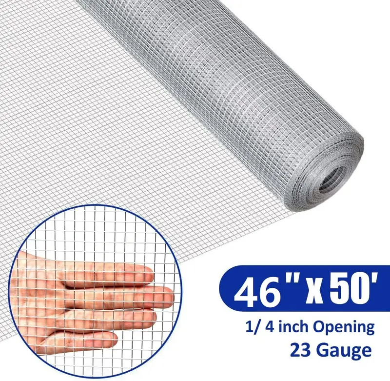 48" x 50' Hardware Cloth mit 1/4-Zoll-Maschenweite, 23-Gauge-quadratisches verzinktes Hühnerdrahtnetz