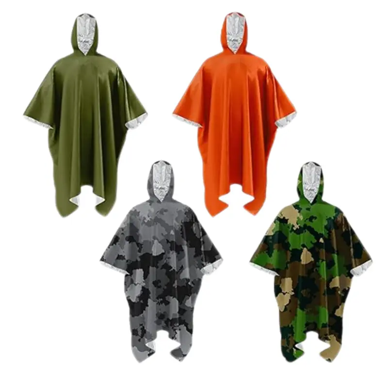 4er-Pack Regenponcho mit reflektierender Mylar-Auskleidung für den Einsatz zu jeder Jahreszeit