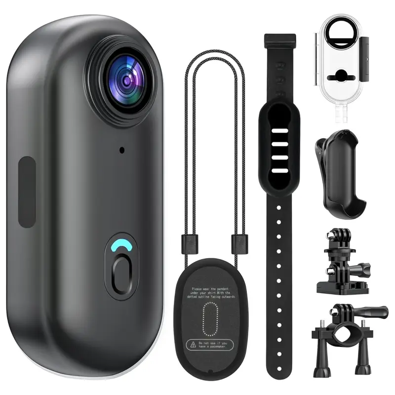 4K-Mini-Action-Kamera mit 128 GB, wasserfest, Daumen-POV, tragbar