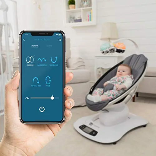 4moms® mamaRoo 4 Multi-Motion™ Baby-Schaukel, Bluetooth-Baby-Wippe mit 5 einzigartigen Bewegungsarten