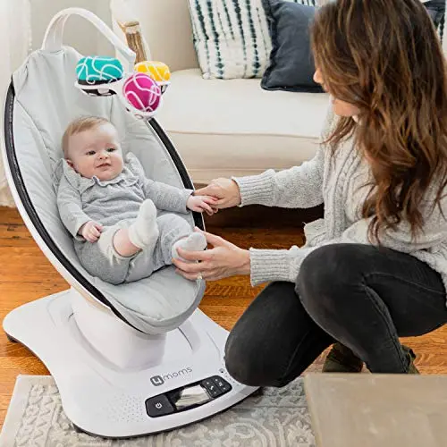 4moms® mamaRoo 4 Multi-Motion™ Baby-Schaukel, Bluetooth-Baby-Wippe mit 5 einzigartigen Bewegungsarten