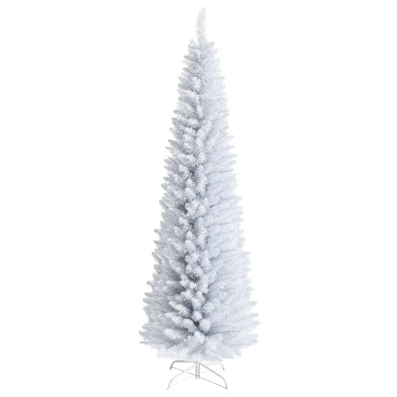 5 ft / 6 ft / 7 ft schlanke weiße Kunstweihnachtsbaum-Pinselbaum