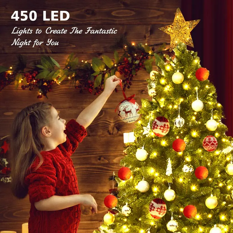 5 Fuß vorgeleuchteter Weihnachtsbaum, hochwertiger klappbarer künstlicher Tannenbaum 2
