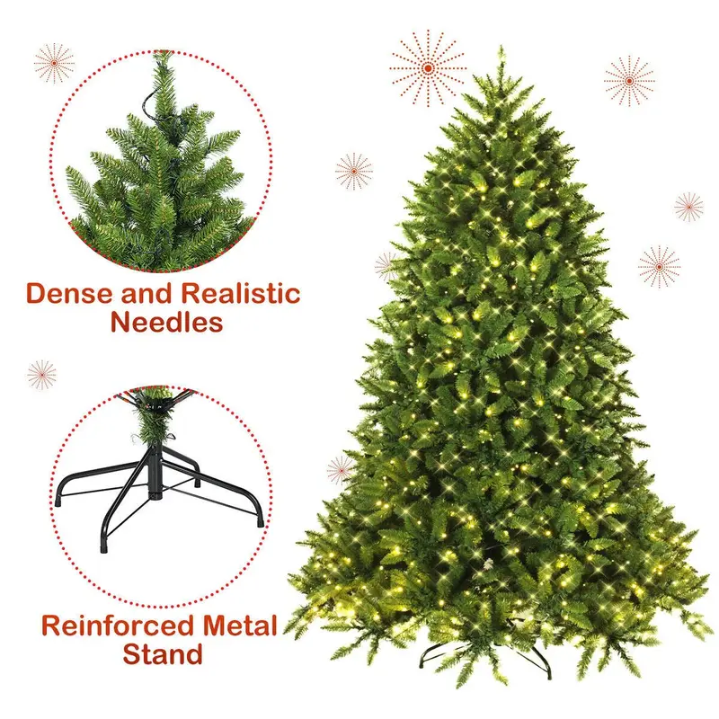 5 Fuß vorgeleuchteter Weihnachtsbaum, hochwertiger klappbarer künstlicher Tannenbaum