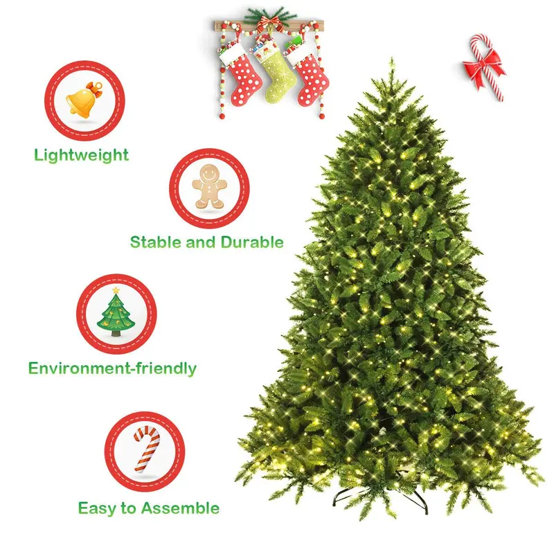 5 Fuß vorgeleuchteter Weihnachtsbaum, hochwertiger klappbarer künstlicher Tannenbaum