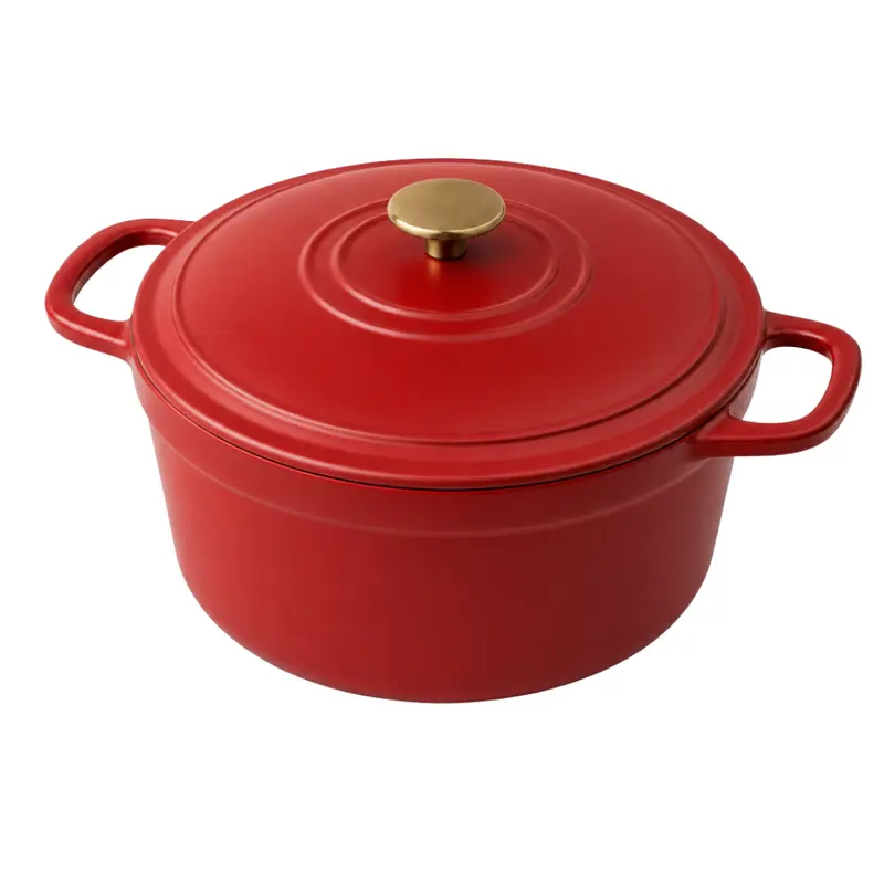 5-Quart-Emaille-Gusseisen-Dutch-Oven mit Deckel zum Backen und Schmoren