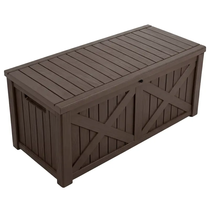 567,8-L-Resin-Sitzbank-Aufbewahrungsbox mit Verschlussdeckel und X-Frontplatte 2