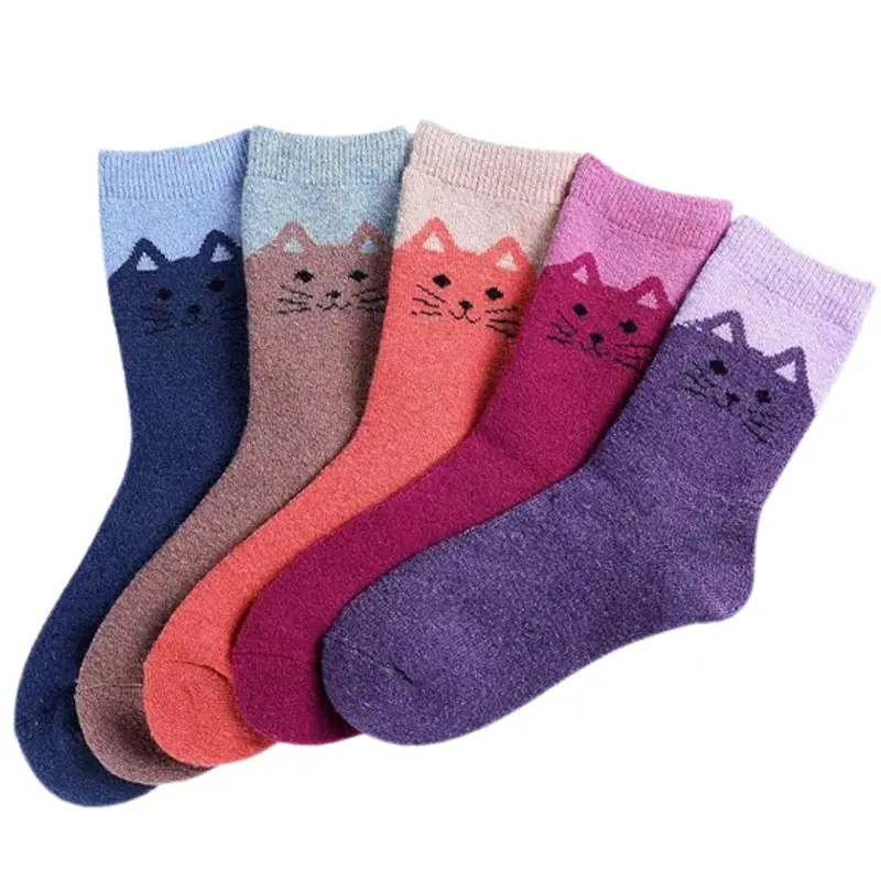 5er-Set Damen-Socken aus Wollmix bis zum Unterschenkel für den Winter