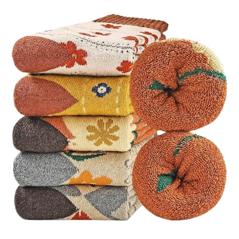 5er-Set Damen-Socken aus Wollmix bis zum Unterschenkel für den Winter
