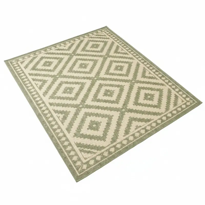 5x8 ft umkehrbarer Outdoor-Teppich aus Polypropylen für Terrasse, Veranda und Balkon