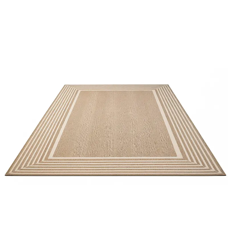 5x8 ft wasserabweisender Teppich mit gestreiftem Rand, rechteckig 2