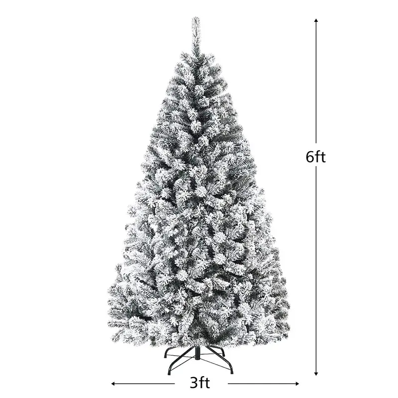 6 Fuß / 9 Fuß geschneite Weihnachtsbaum, klappbarer Kiefernbaum 1