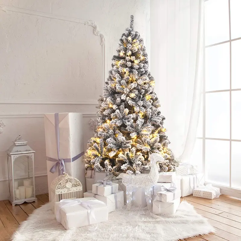 6 Fuß / 9 Fuß geschneite Weihnachtsbaum, klappbarer Kiefernbaum