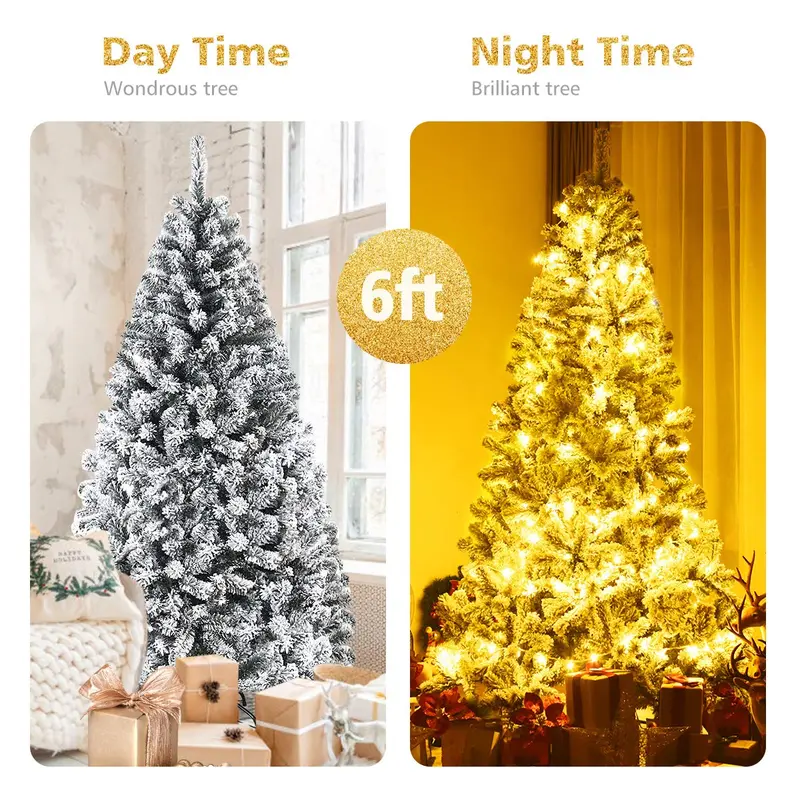 6 Fuß / 9 Fuß geschneite Weihnachtsbaum, klappbarer Kiefernbaum