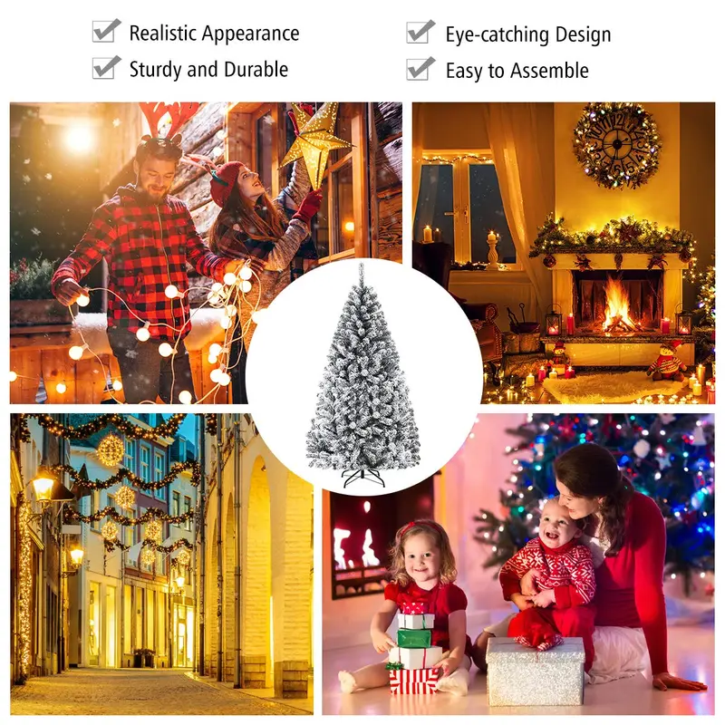 6 Fuß / 9 Fuß geschneite Weihnachtsbaum, klappbarer Kiefernbaum