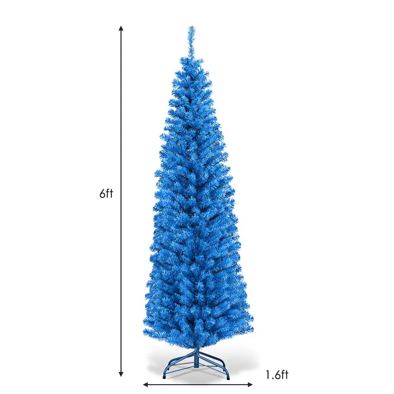 6-Fuß-blaue Bleistift-Weihnachtsbaum-Kunststoffbaum 1