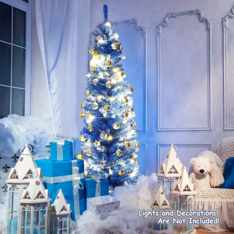 6-Fuß-blaue Bleistift-Weihnachtsbaum-Kunststoffbaum