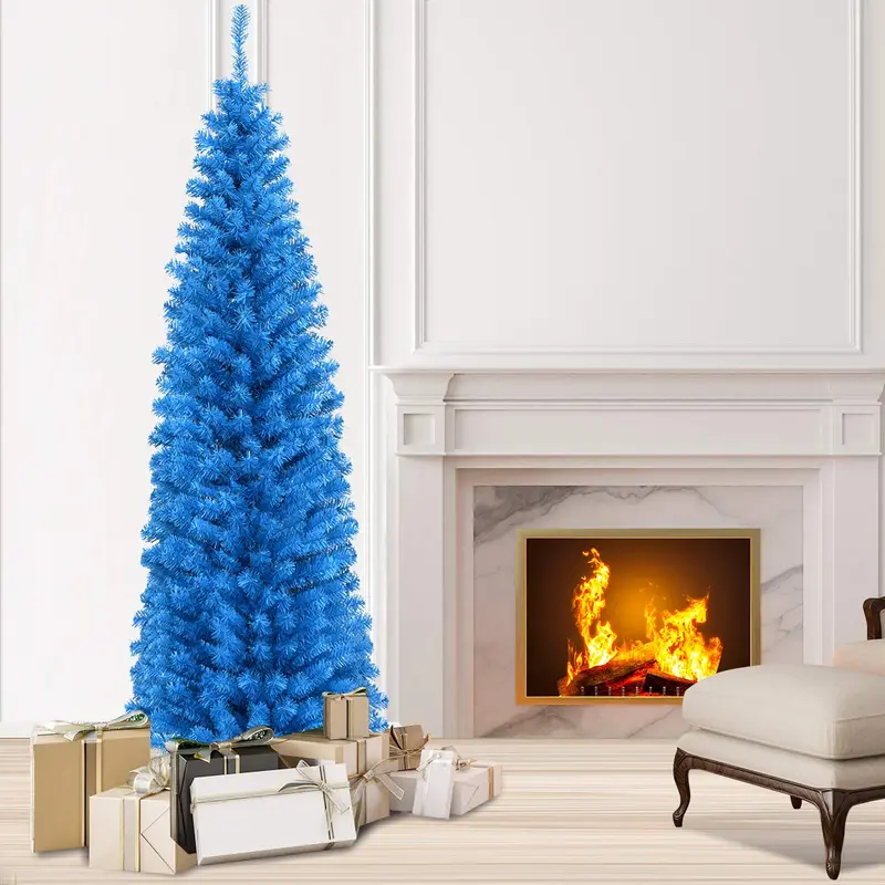 6-Fuß-blaue Bleistift-Weihnachtsbaum-Kunststoffbaum