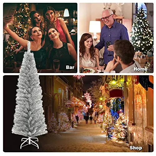 6-Fuß-blaue Bleistift-Weihnachtsbaum-Kunststoffbaum