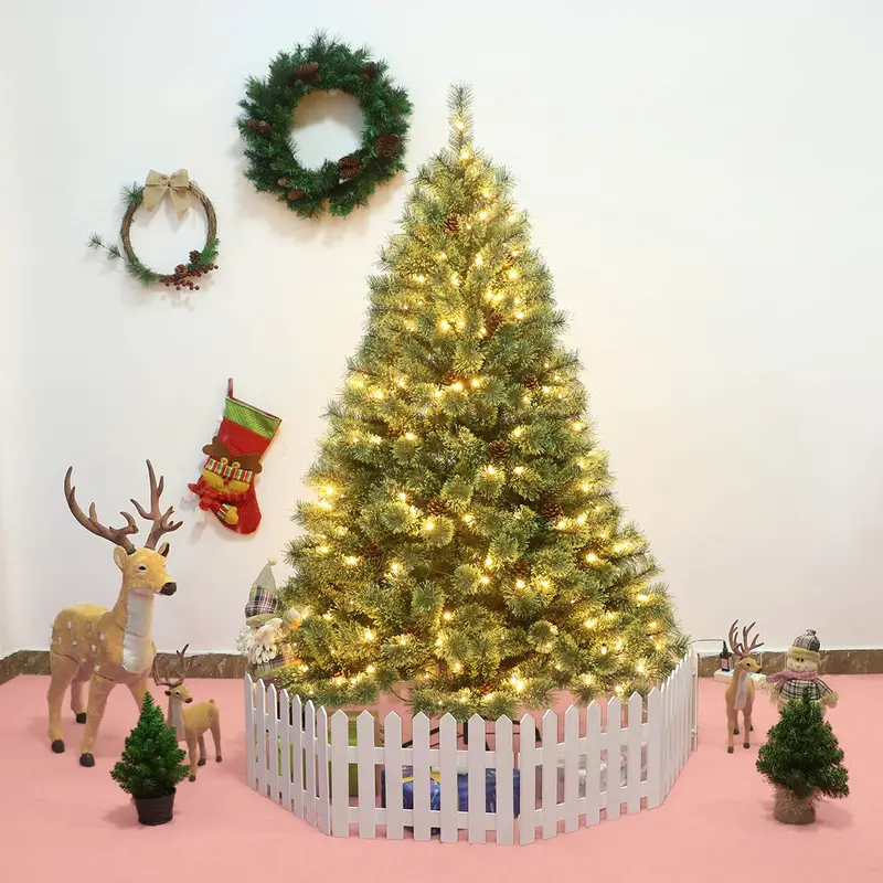 6-Fuß-vorgefertigter Weihnachtsbaum mit Beleuchtung, blütenförmiger Klappweihnachtsbaum 2