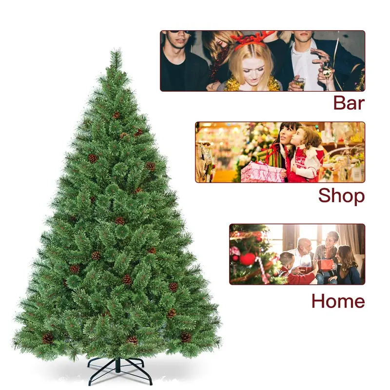 6-Fuß-vorgefertigter Weihnachtsbaum mit Beleuchtung, blütenförmiger Klappweihnachtsbaum
