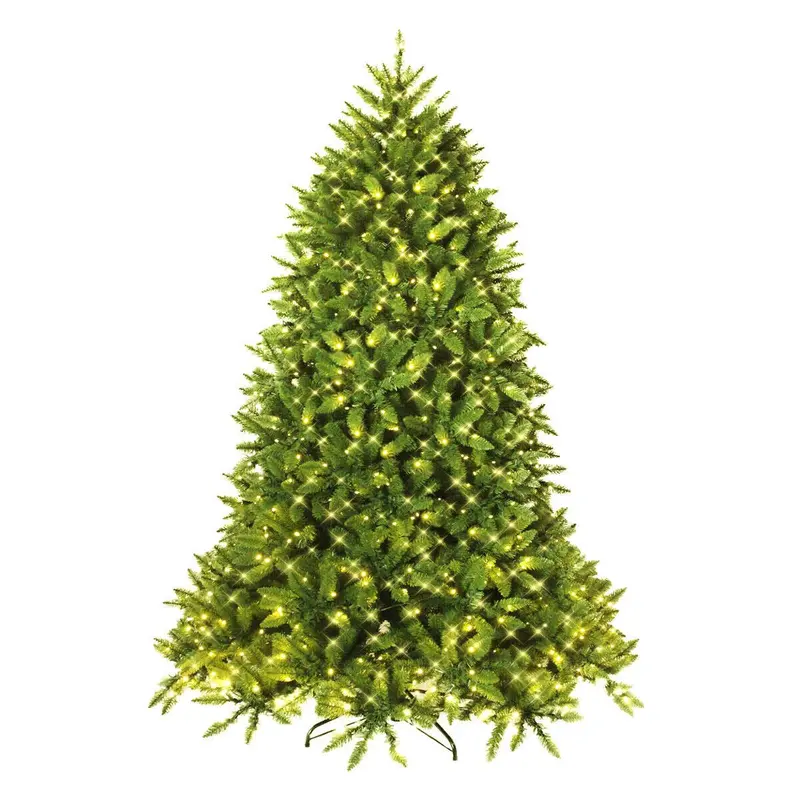 6-Fuß-vorgefertigter Weihnachtsbaum mit integrierter Beleuchtung, hochwertiger klappbarer künstlicher Tannenbaum