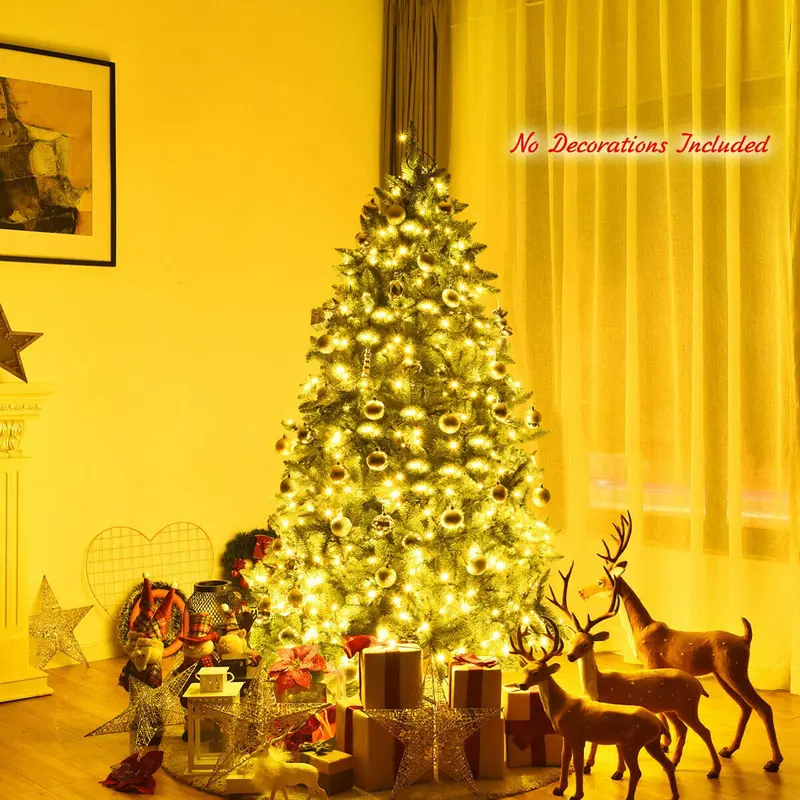 6-Fuß-vorgefertigter Weihnachtsbaum mit integrierter Beleuchtung, hochwertiger klappbarer künstlicher Tannenbaum