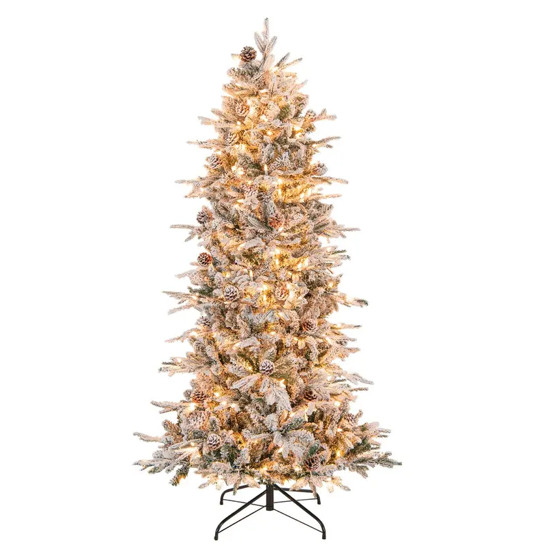 6-Fuß-vorgelichteter, schneebedeckter Kunst-Weihnachtsbaum mit 210 warmweißen Glühlampen und Klappgelenken