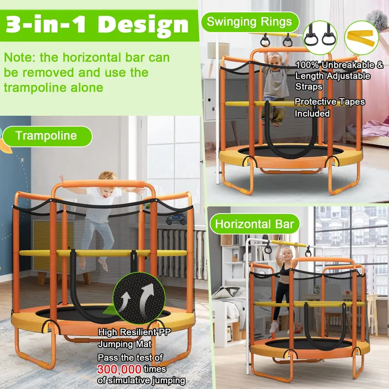 60-Zoll-Kindertrampolin mit Sicherheitsnetz 2