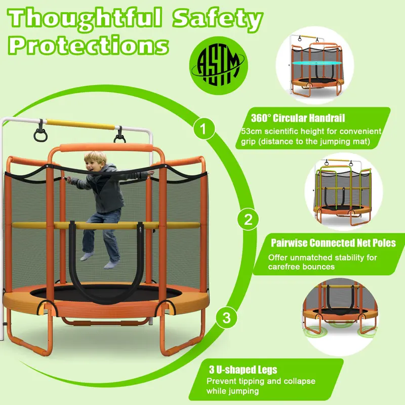 60-Zoll-Kindertrampolin mit Sicherheitsnetz