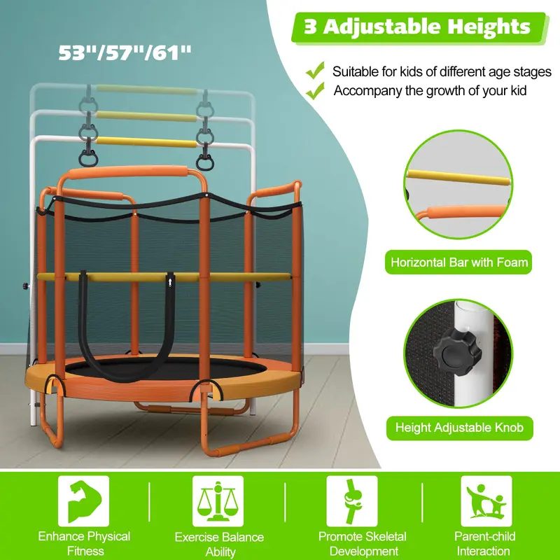 60-Zoll-Kindertrampolin mit Sicherheitsnetz