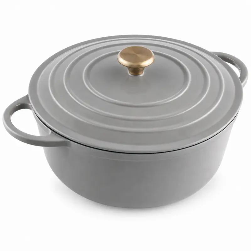 6,4-Quart-Schmorpfanne aus emailliertem Gusseisen mit Deckel für das Backofenkochen 2